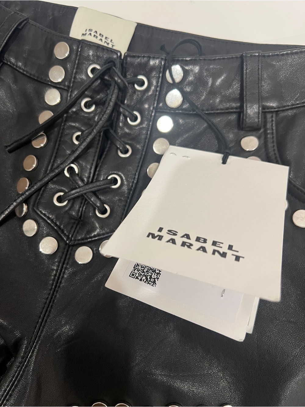 Isabel Marant Elsanna Black Studded Leather Shorts - Picture 2 of 10
